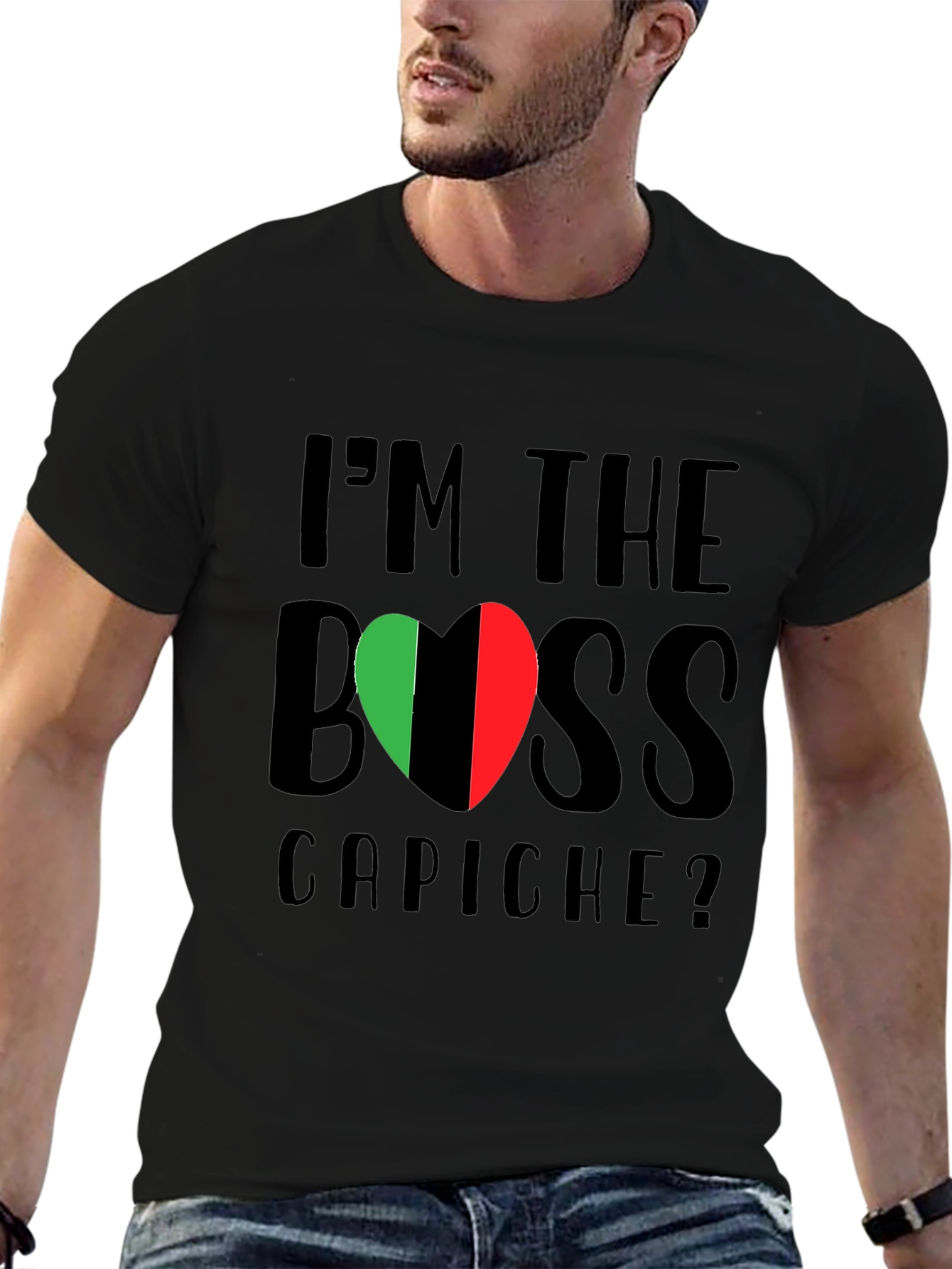 Im The Boss Capiche? Italy Flag T-Shirt