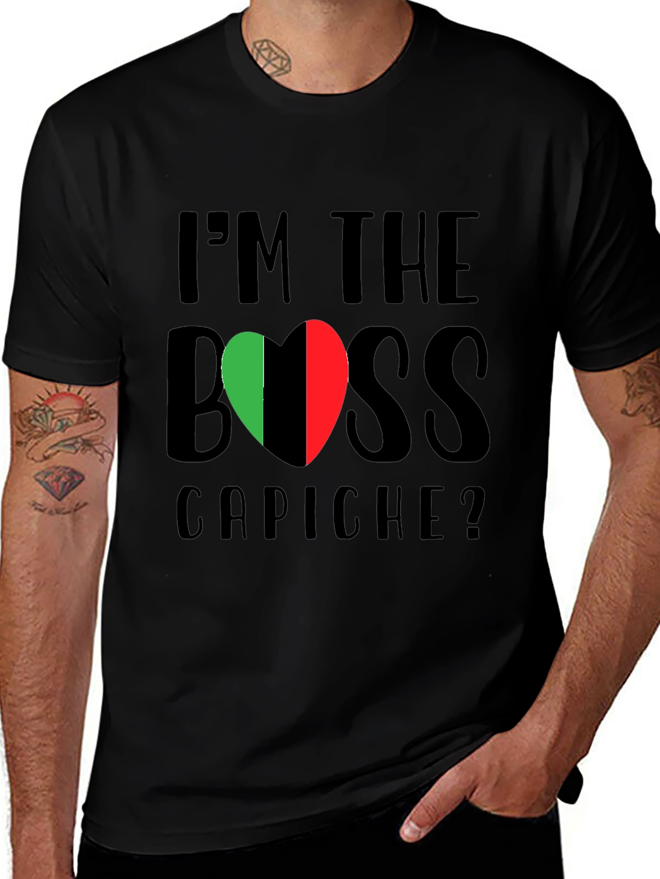 Im The Boss Capiche? Italy Flag T-Shirt