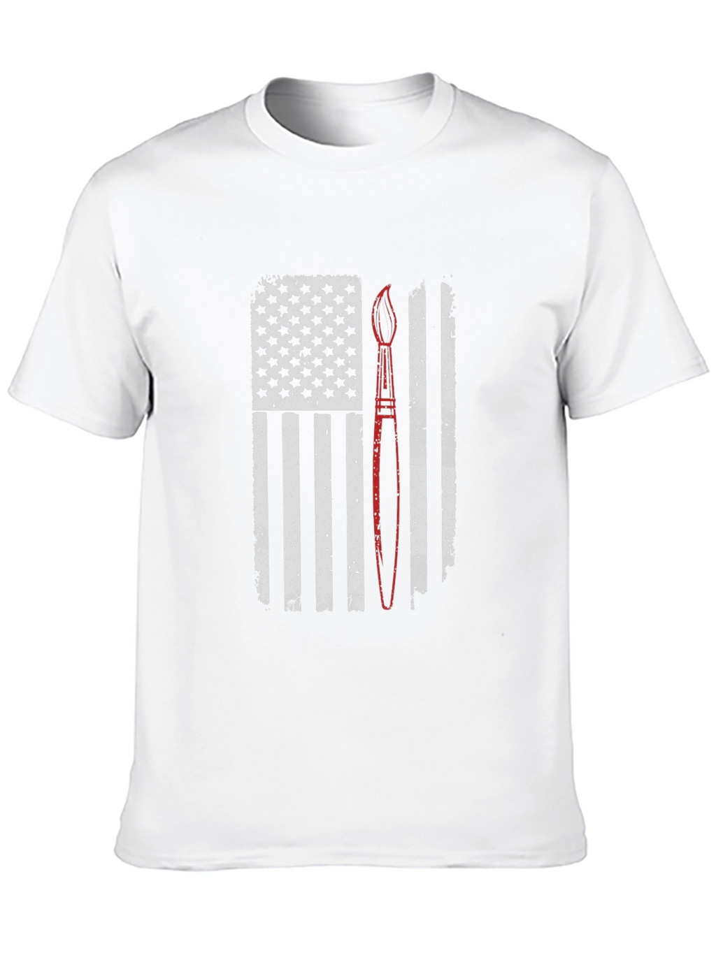 Patriotic Artist T-Shirt - Brush & US Flag