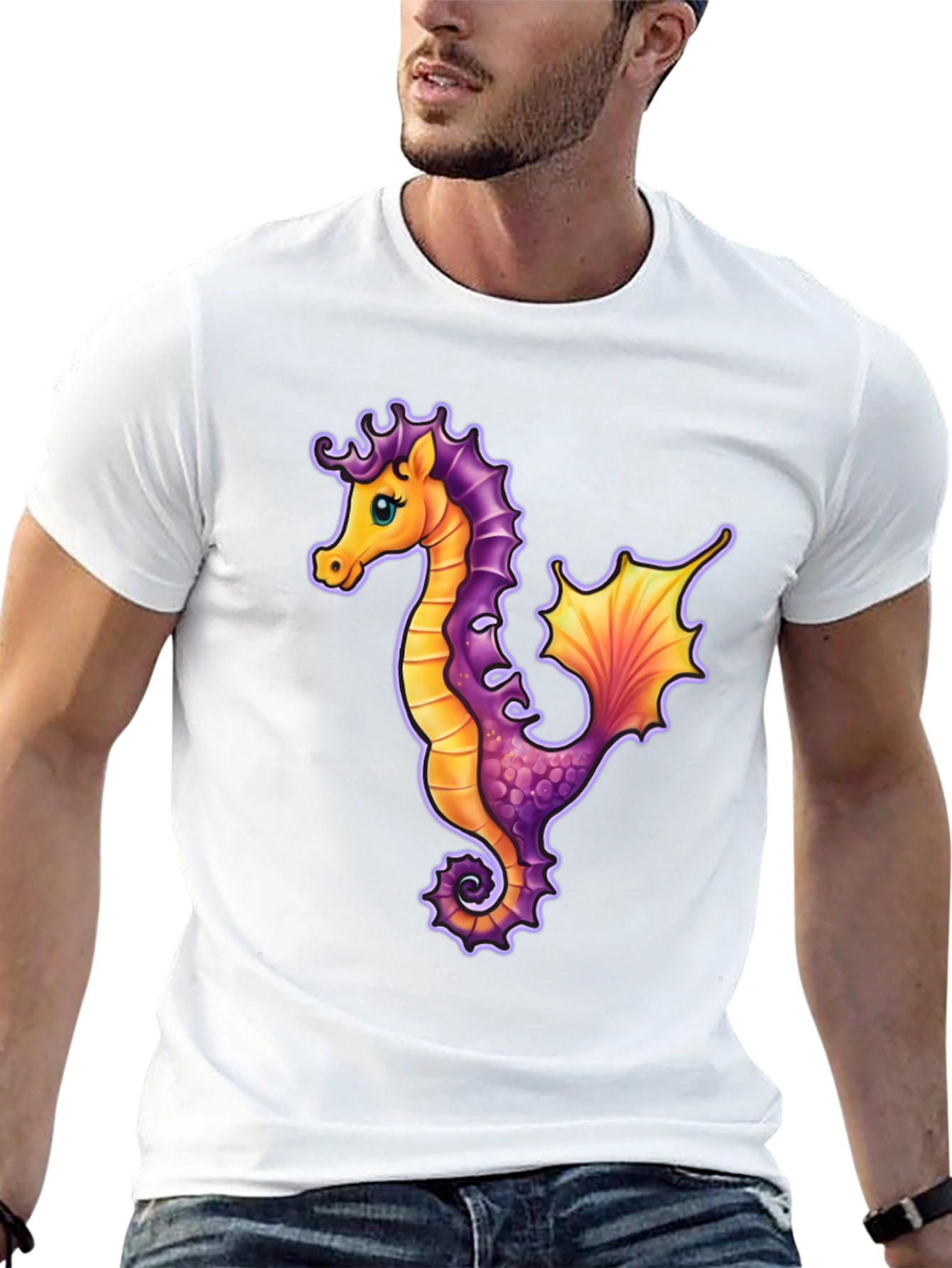 Seahorse Graphic Tee - Unique Sea Life Design