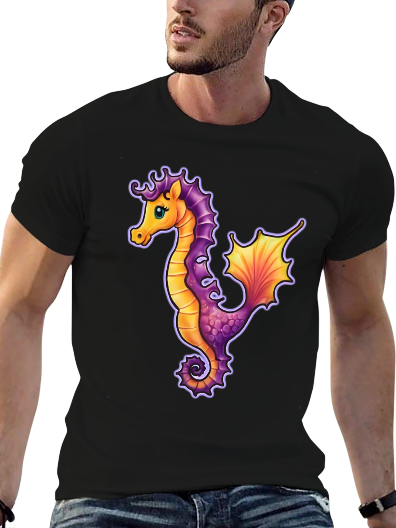 Seahorse Graphic Tee - Unique Sea Life Design