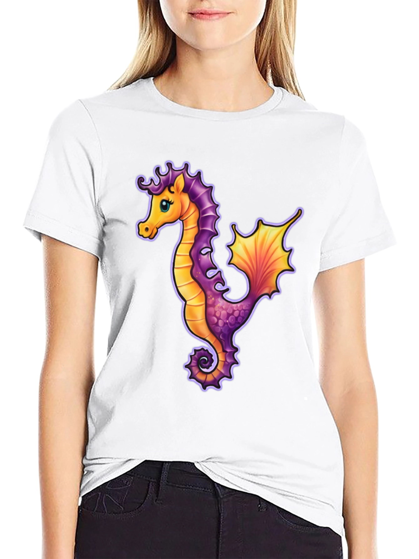Seahorse Graphic Tee - Unique Sea Life Design