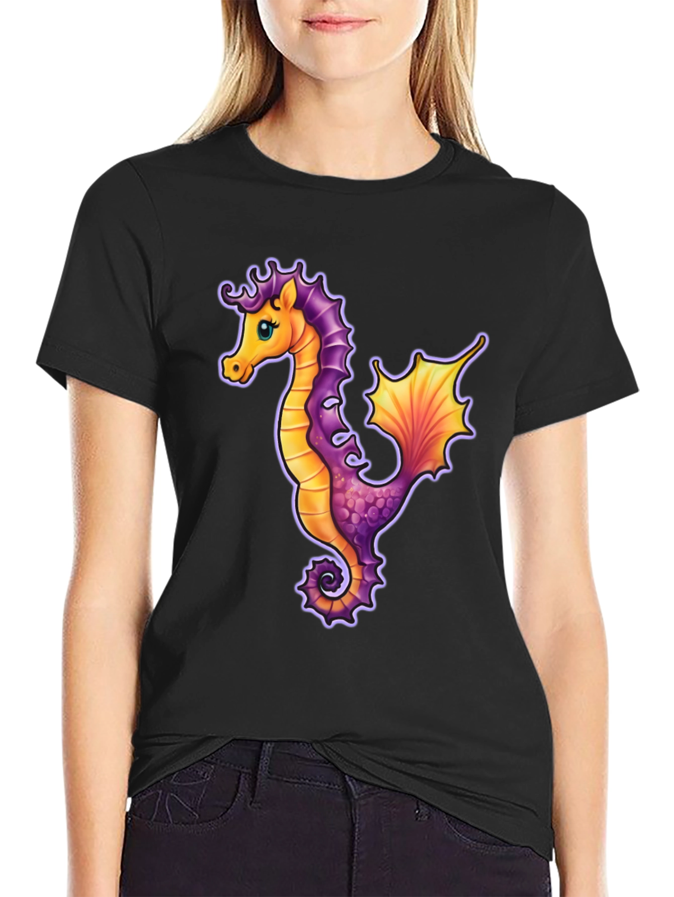 Seahorse Graphic Tee - Unique Sea Life Design