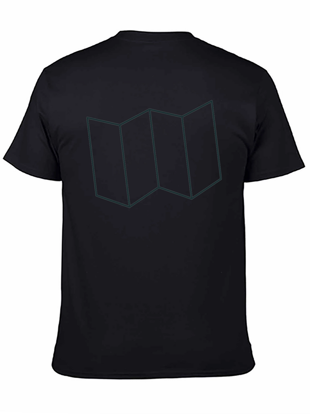 Geometric Map Line Art Graphic Tee - Casual Wear