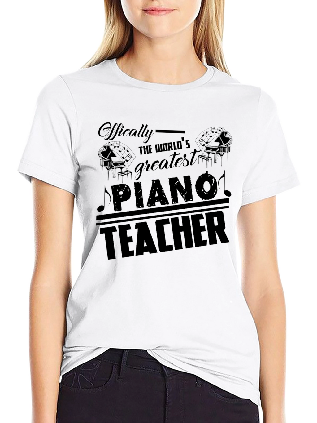 Worlds Greatest Piano Teacher Graphic T-Shirt