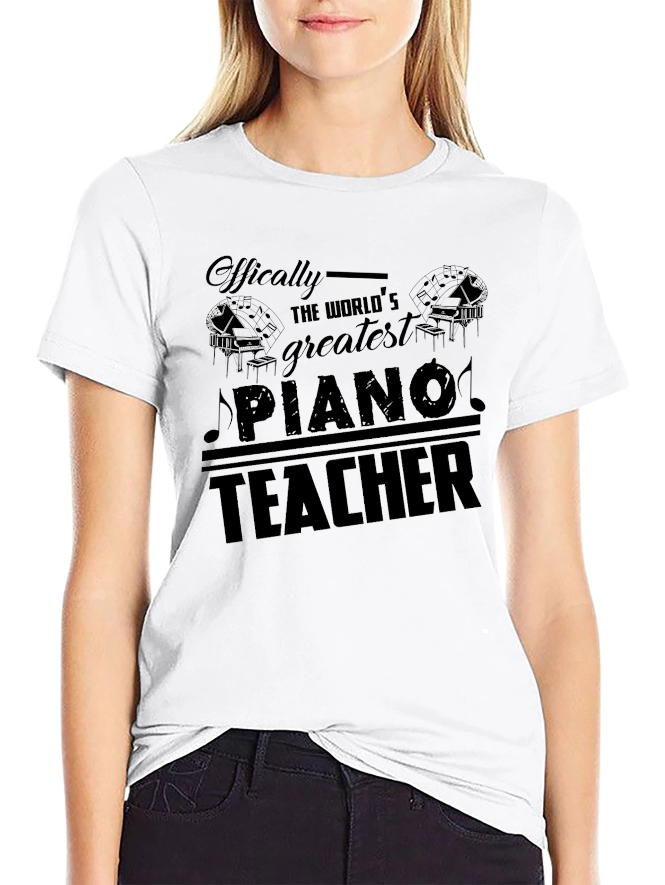 Worlds Greatest Piano Teacher Graphic T-Shirt