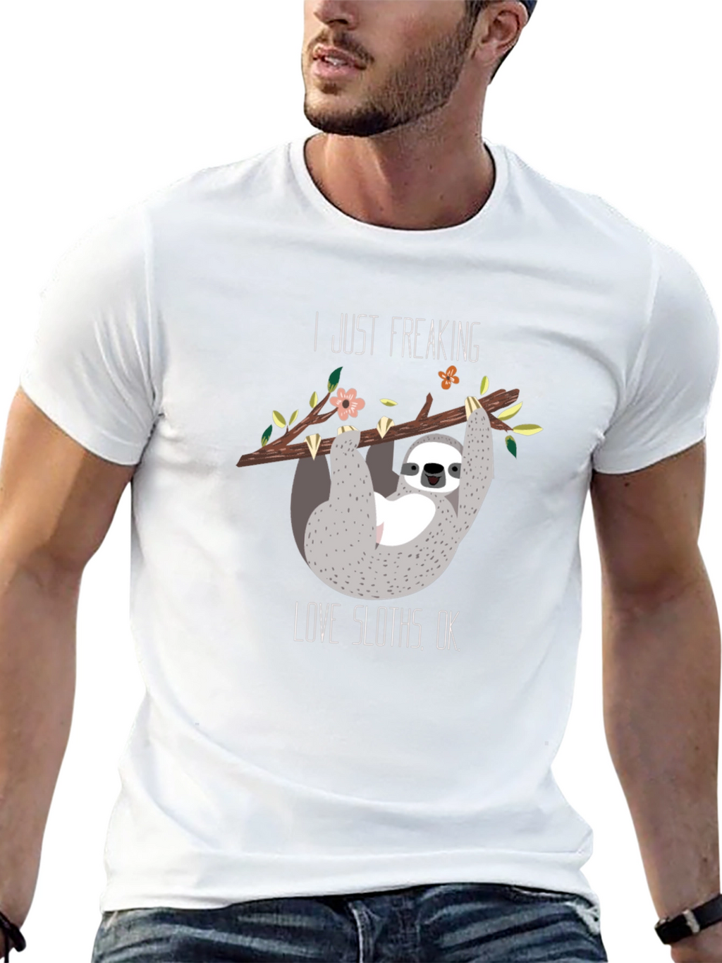 I Just Freaking Love Sloths Black T-Shirt