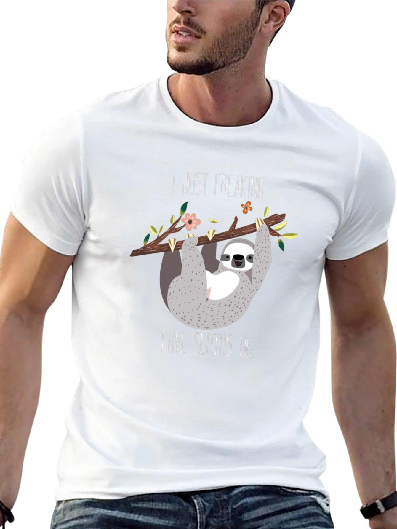 I Just Freaking Love Sloths Black T-Shirt