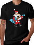 Rockin Santa Claus Graphic T-Shirt
