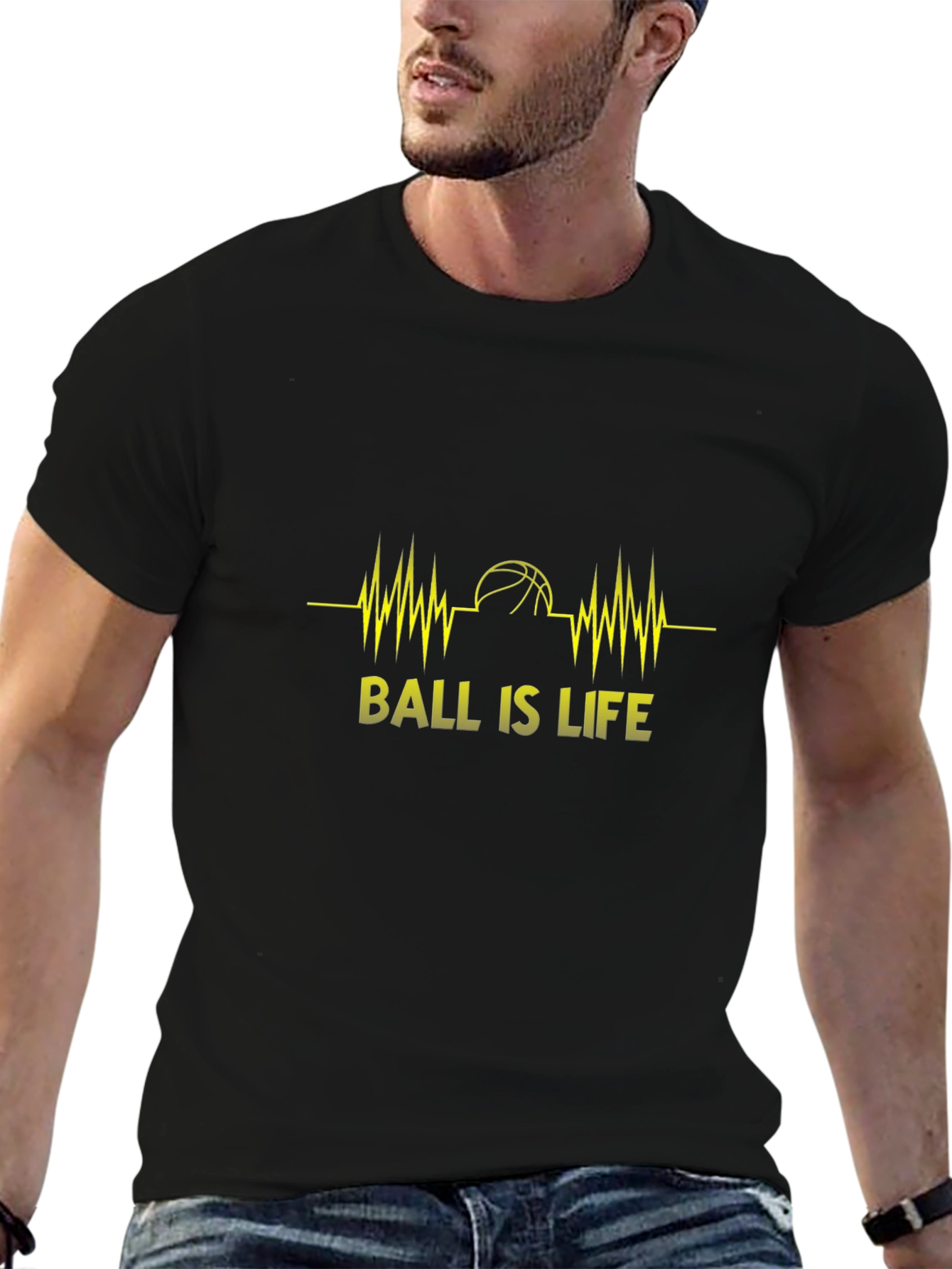 Ball is Life Graphic Tee - Black Cotton T-Shirt