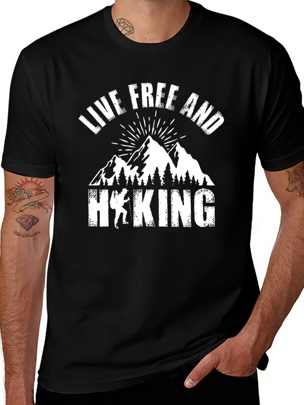 Live Free Hiking Graphic Tee - Black Unisex T-Shirt