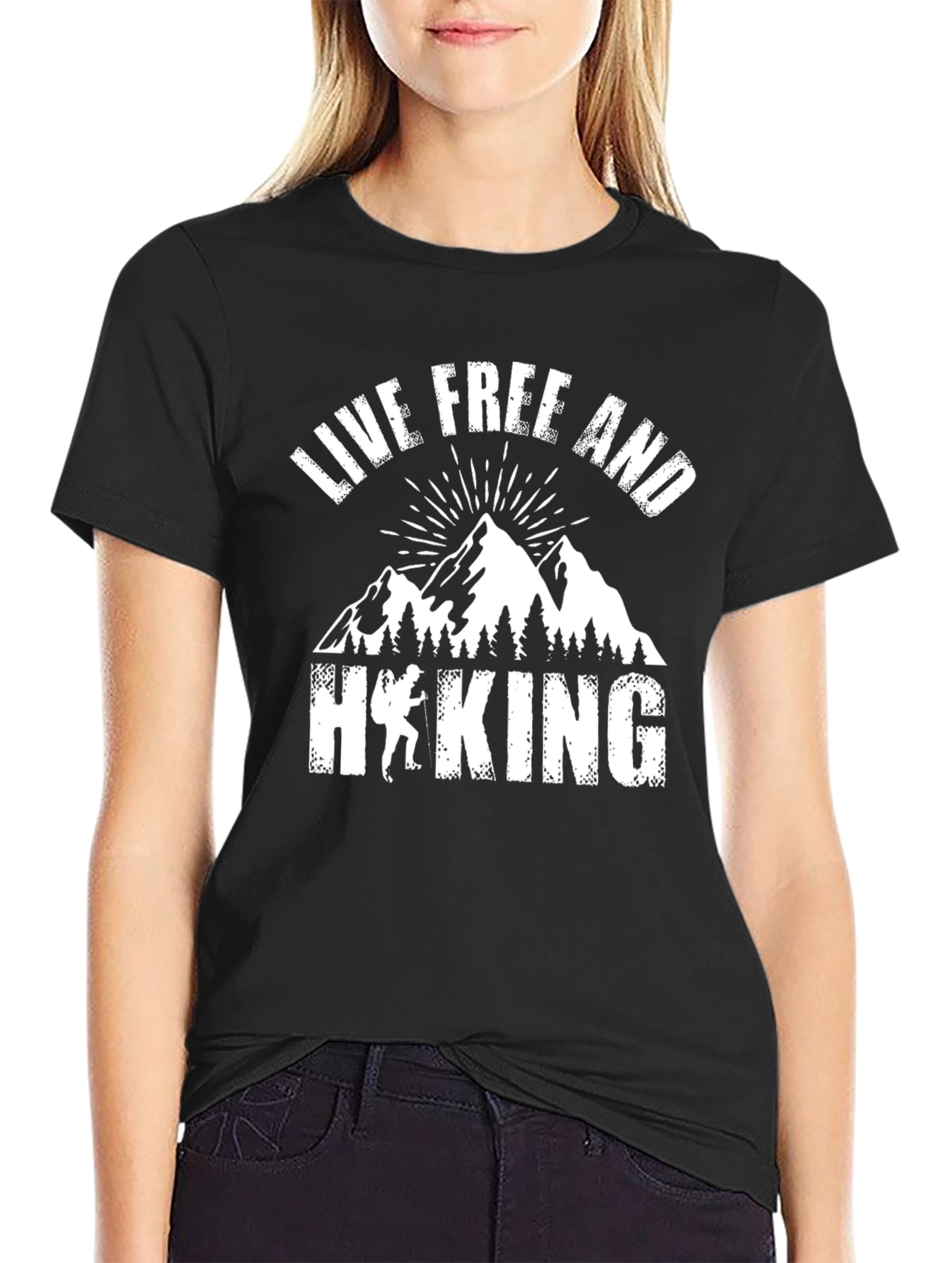 Live Free Hiking Graphic Tee - Black Unisex T-Shirt