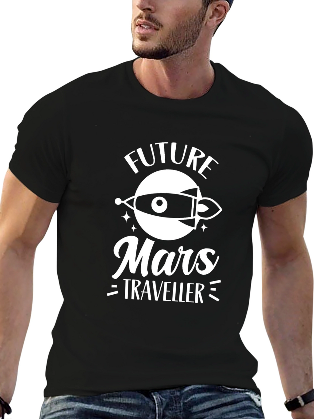 Future Mars Traveler Black T-Shirt