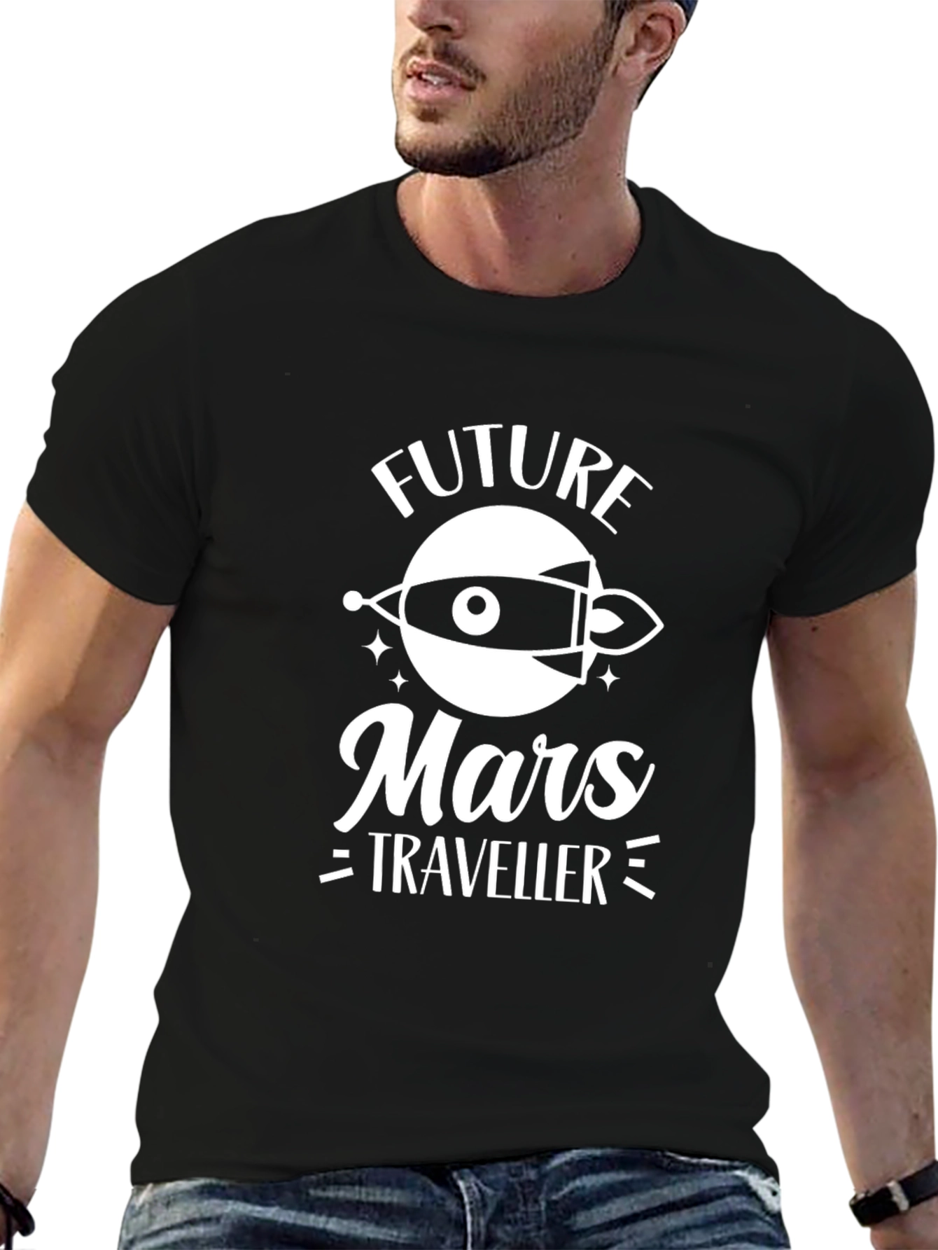 Future Mars Traveler Black T-Shirt