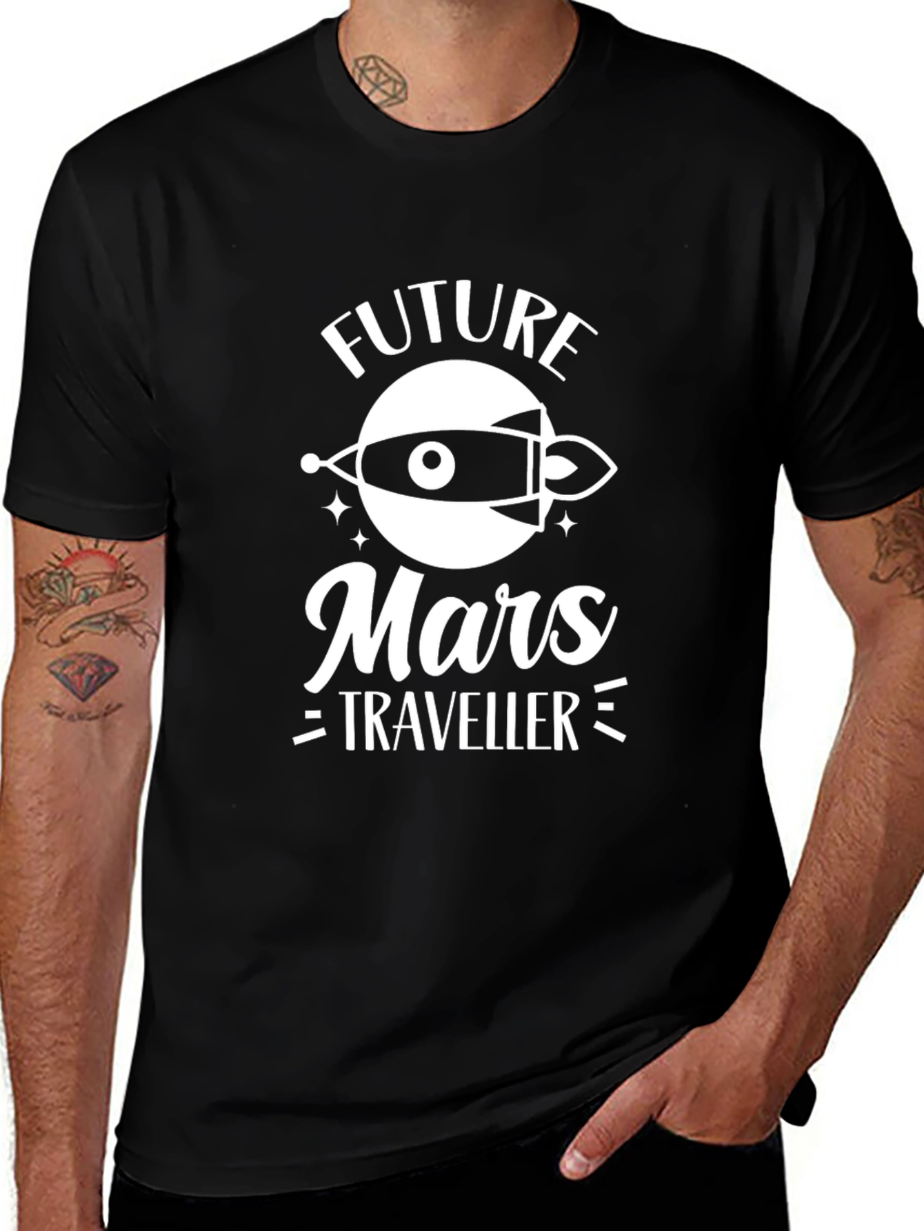 Future Mars Traveler Black T-Shirt
