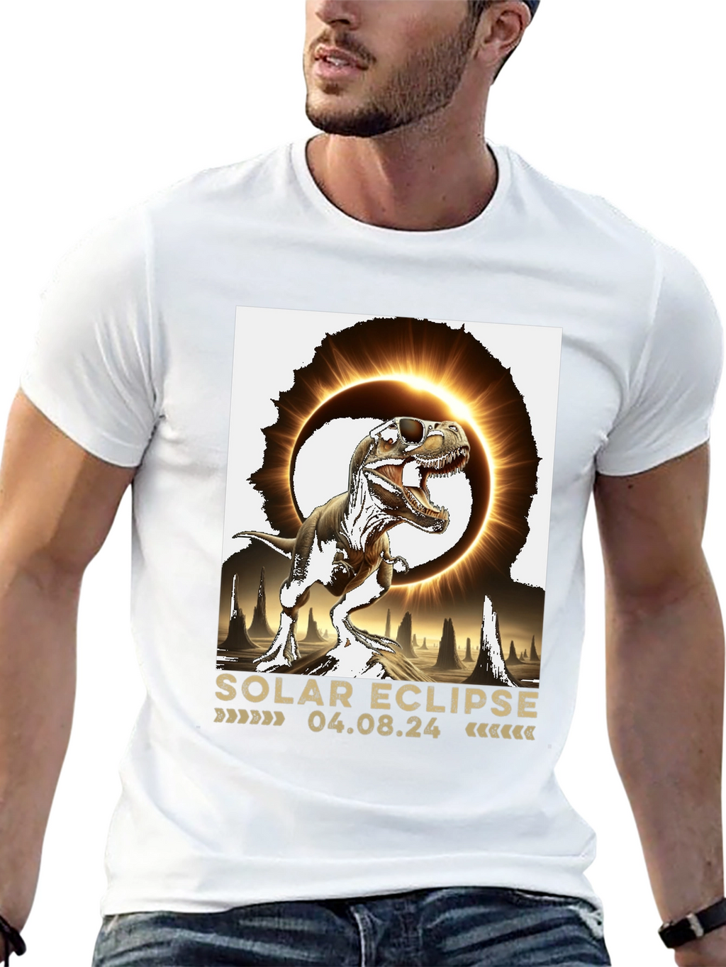 Solar Eclipse Dinosaur T-Shirt