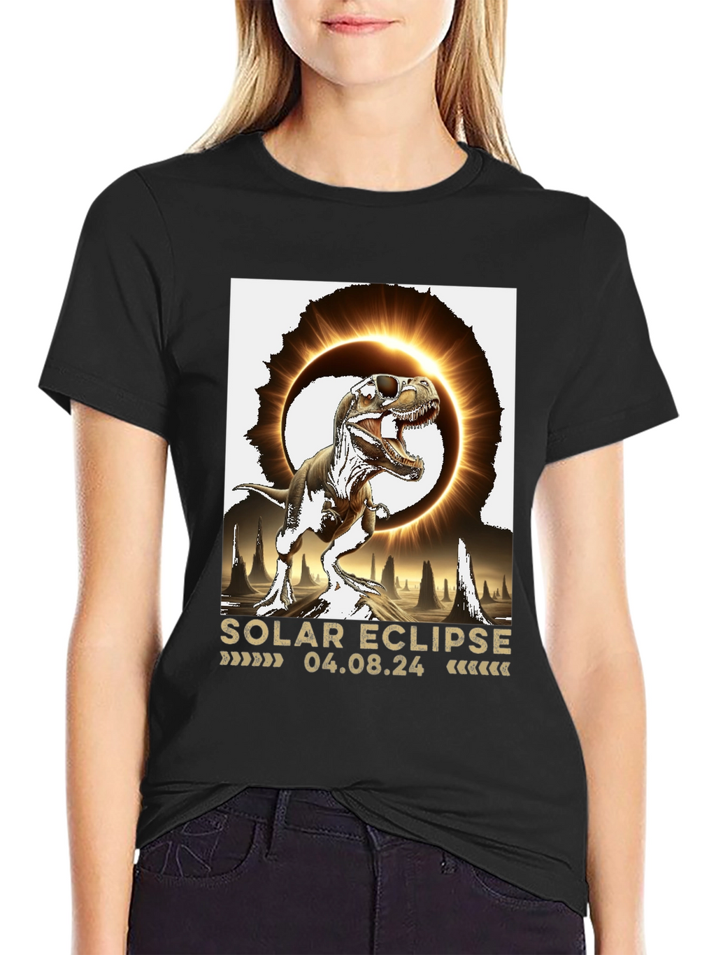 Solar Eclipse Dinosaur T-Shirt
