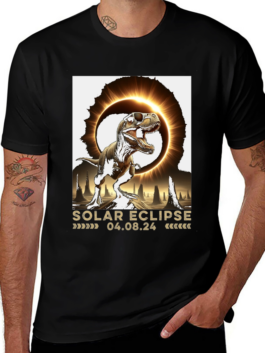 Solar Eclipse Dinosaur T-Shirt