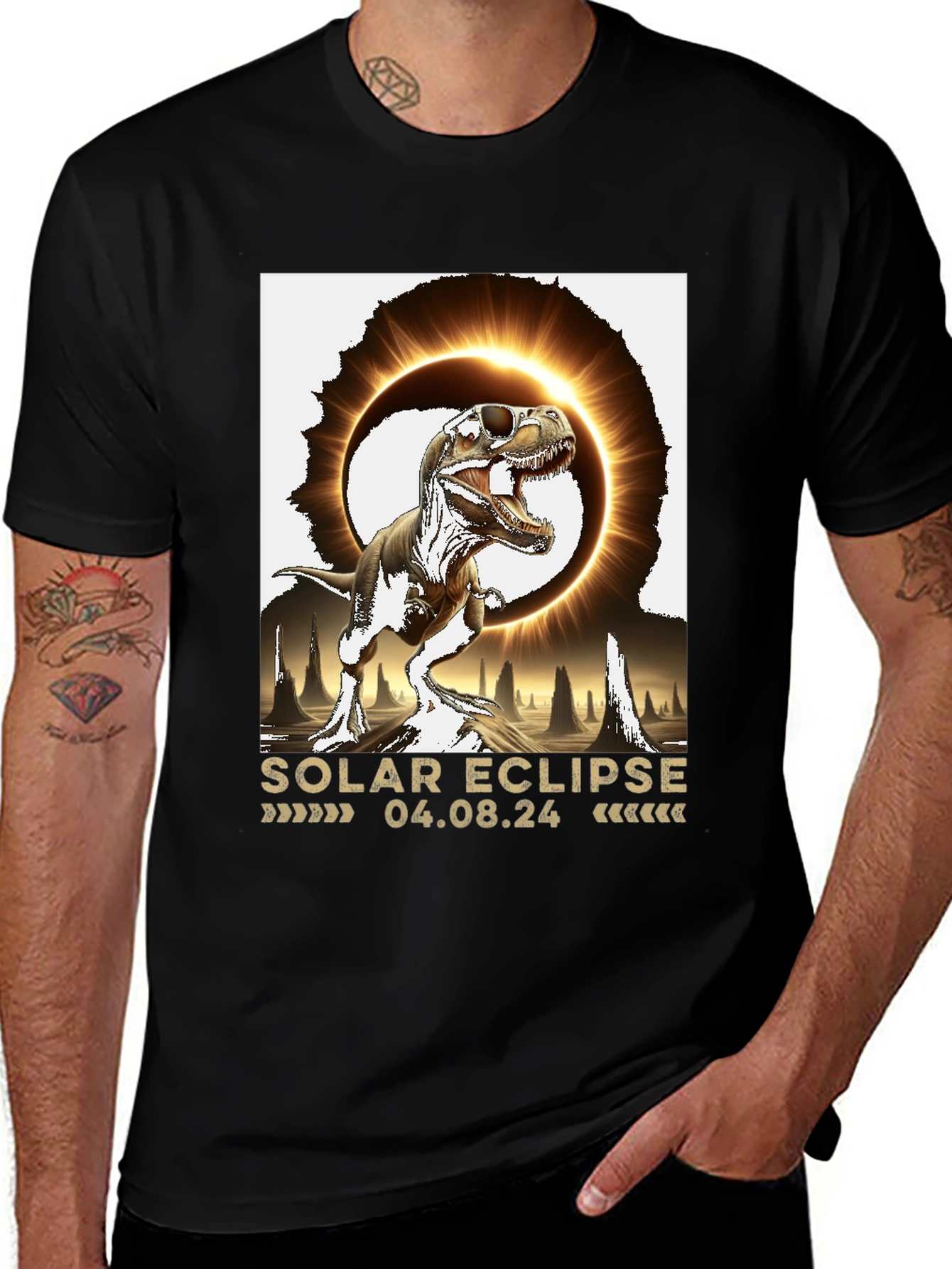 Solar Eclipse Dinosaur T-Shirt