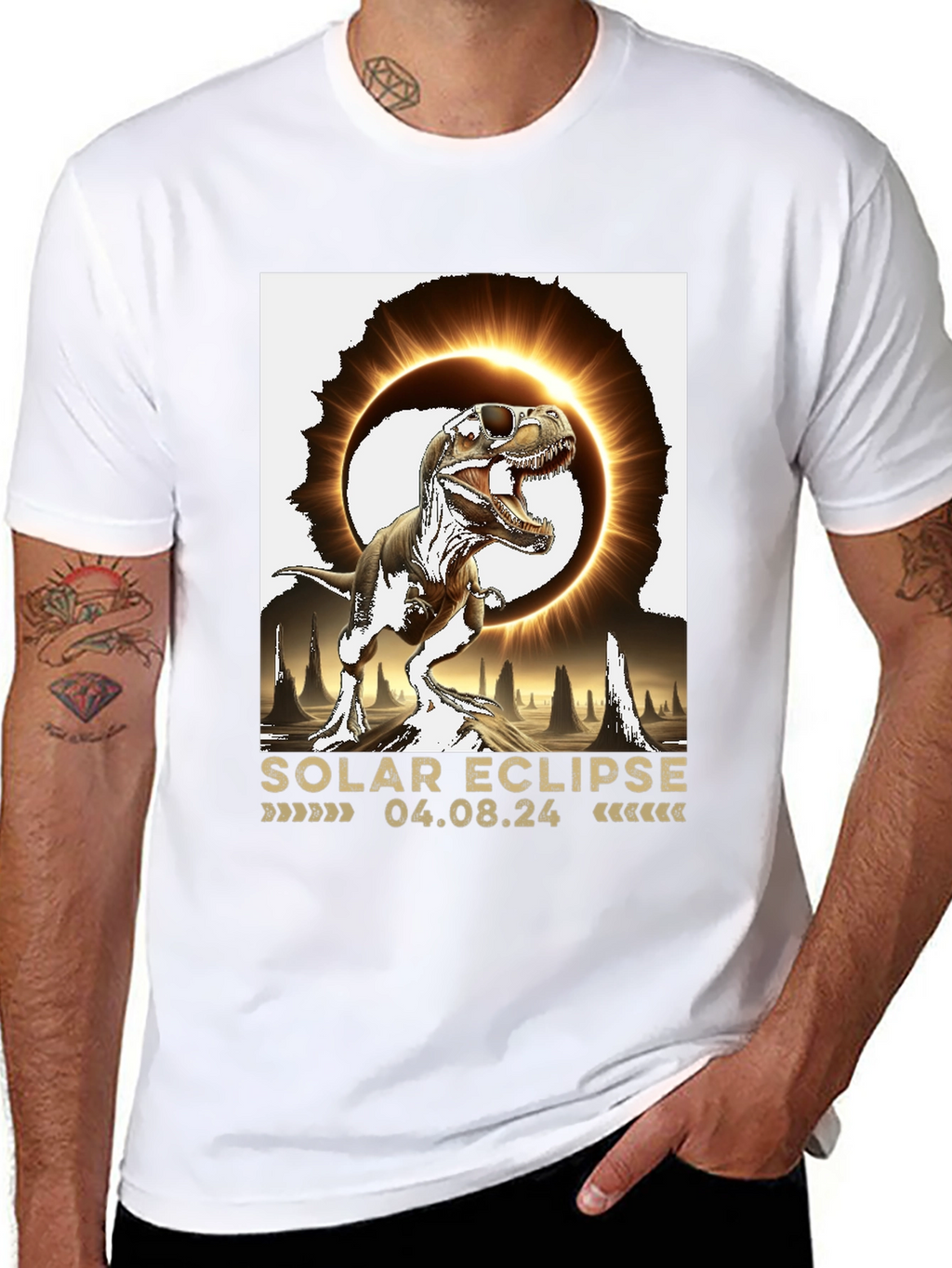 Solar Eclipse Dinosaur T-Shirt