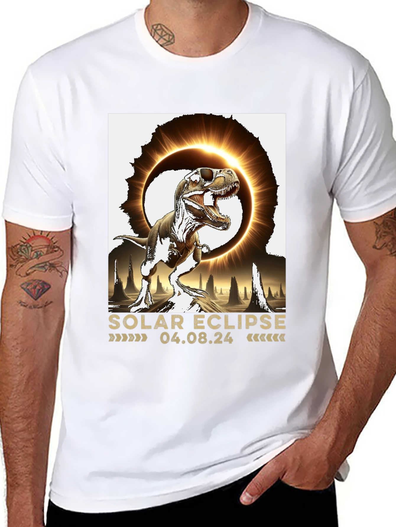 Solar Eclipse Dinosaur T-Shirt