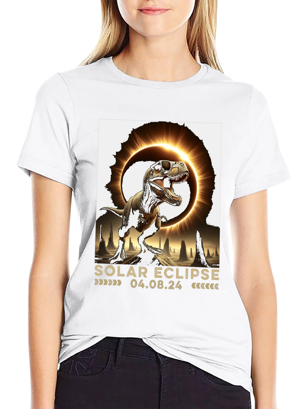 Solar Eclipse Dinosaur T-Shirt