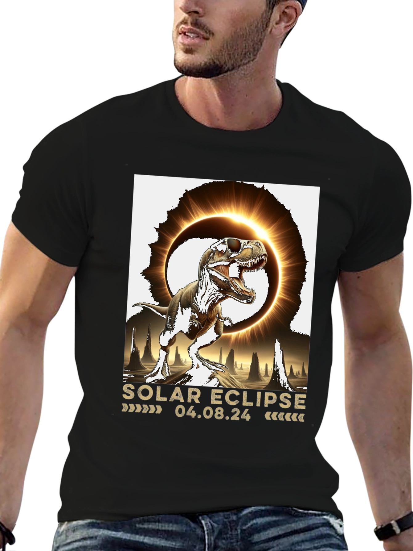 Solar Eclipse Dinosaur T-Shirt