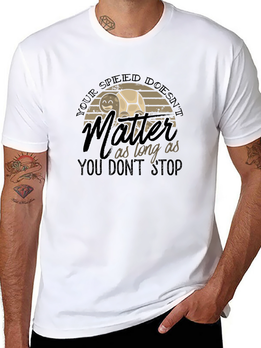 Inspirational Turtle Graphic T-Shirt