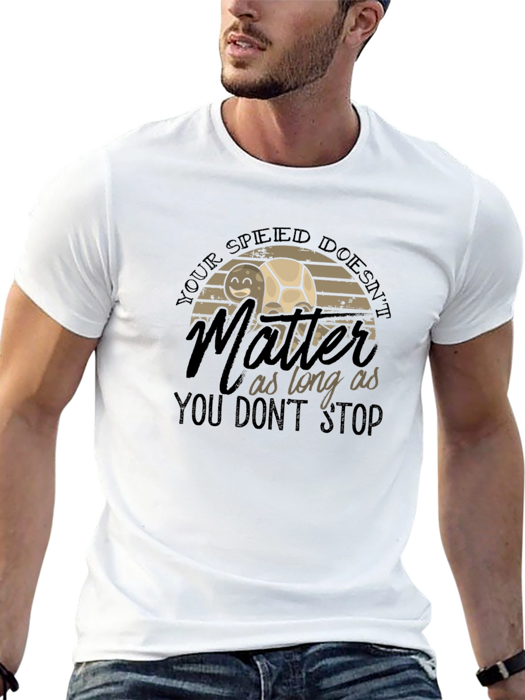 Inspirational Turtle Graphic T-Shirt