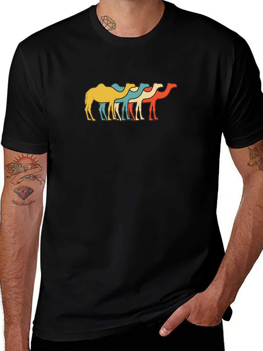 Retro Camel T-Shirt - Funky Desert Style