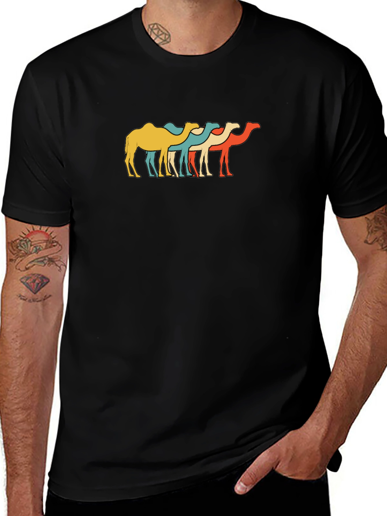 Retro Camel T-Shirt - Funky Desert Style