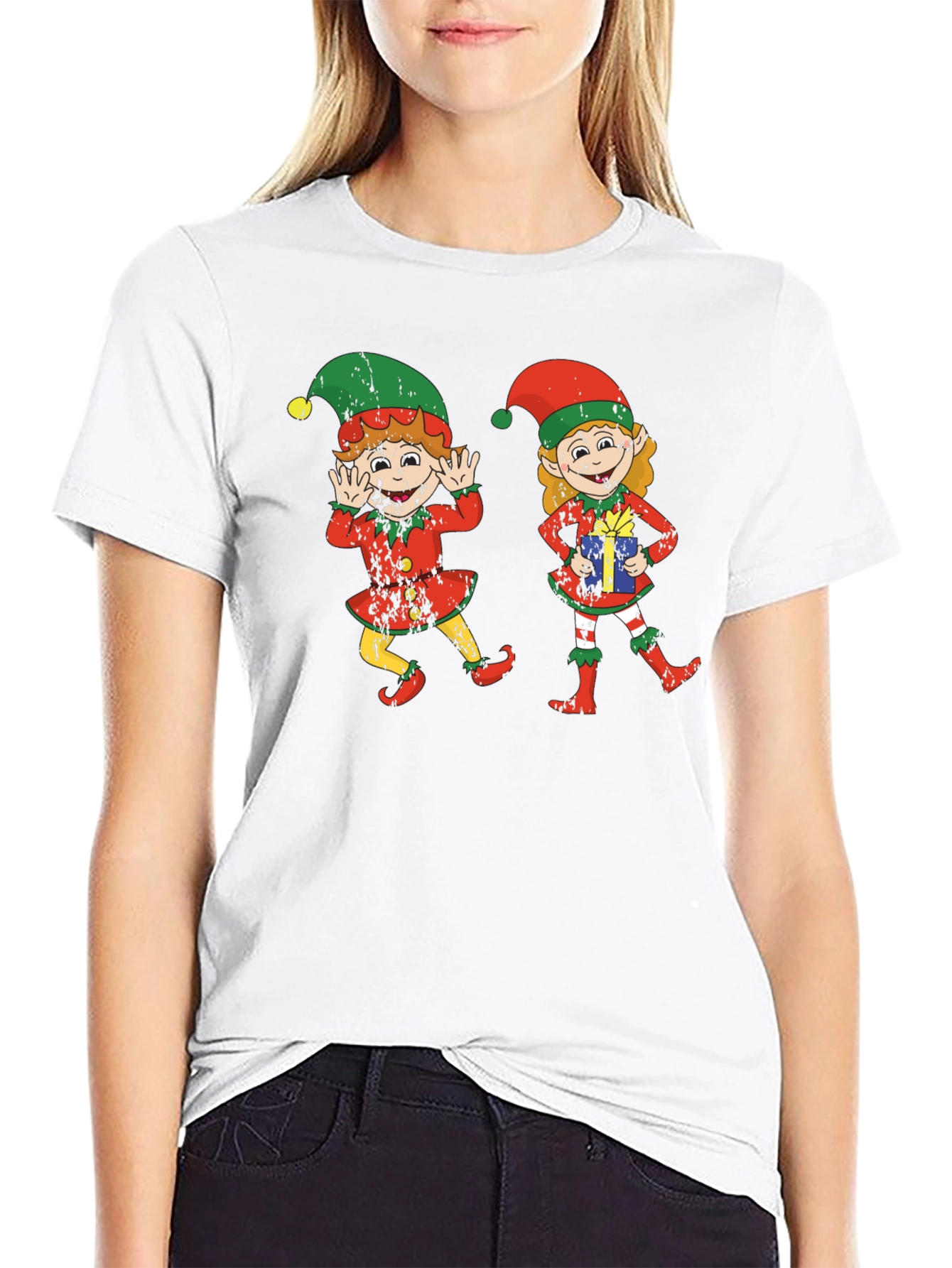 Festive Elf Graphic Tee - Holiday Cheer