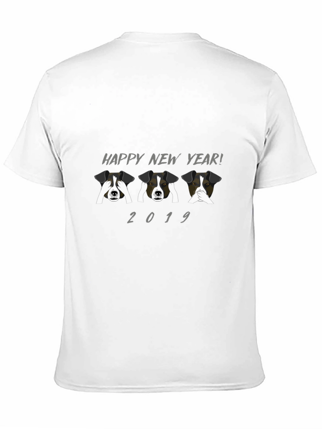 Happy New Year Dog T-Shirt Black