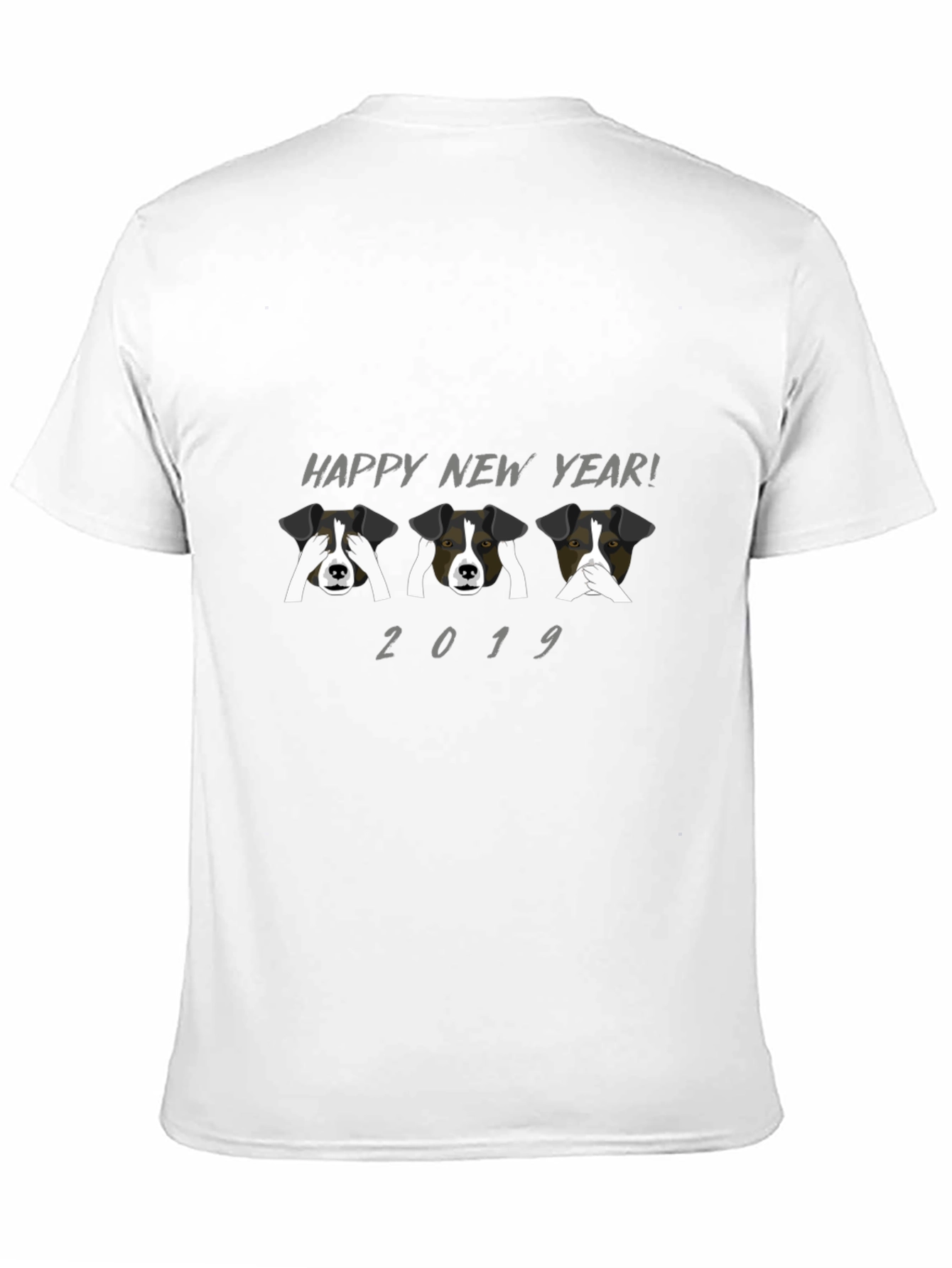 Happy New Year Dog T-Shirt Black