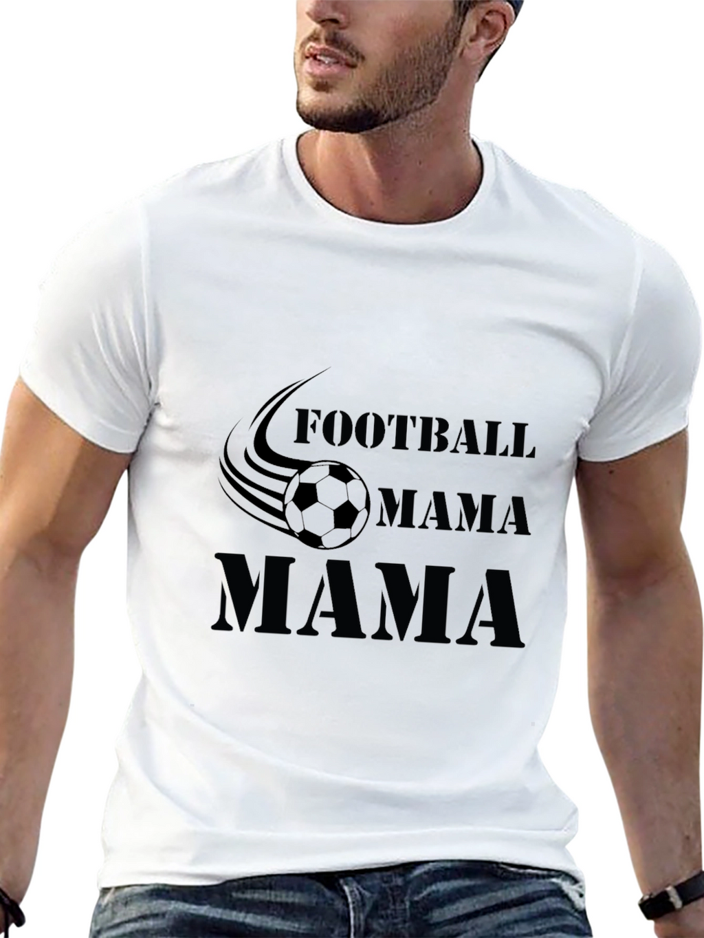 Football Mama Graphic T-Shirt - Black