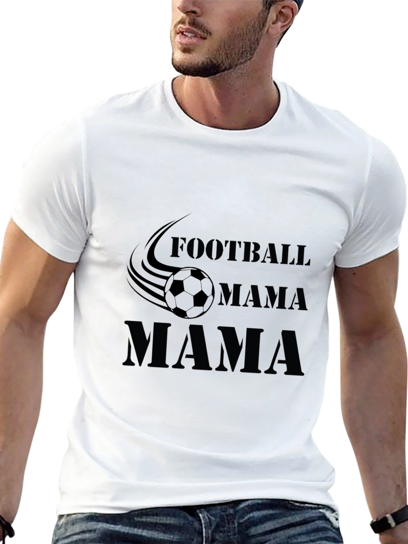 Football Mama Graphic T-Shirt - Black