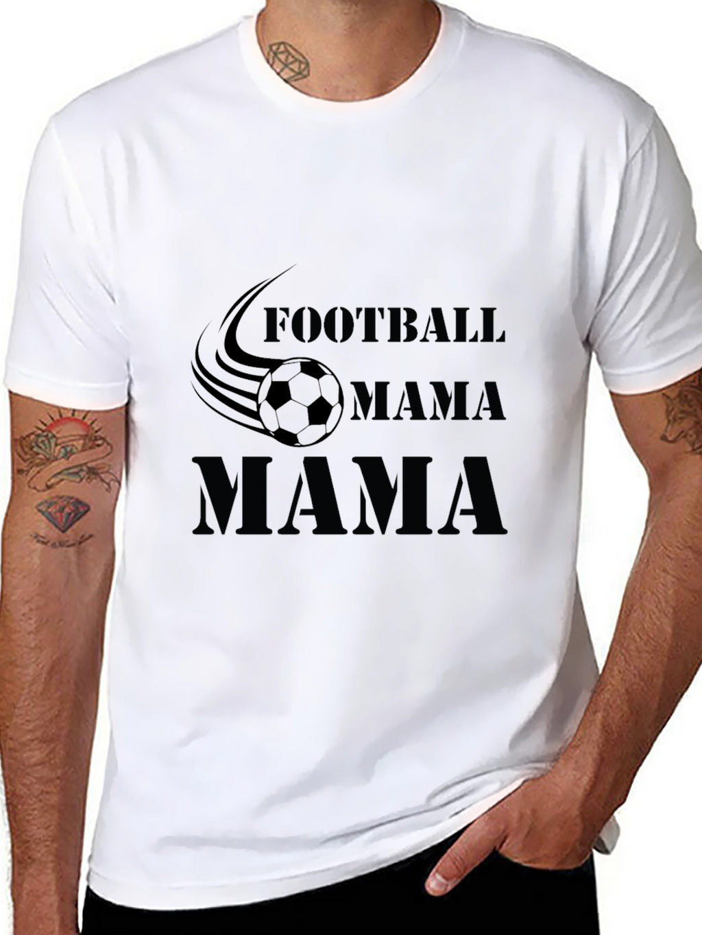 Football Mama Graphic T-Shirt - Black