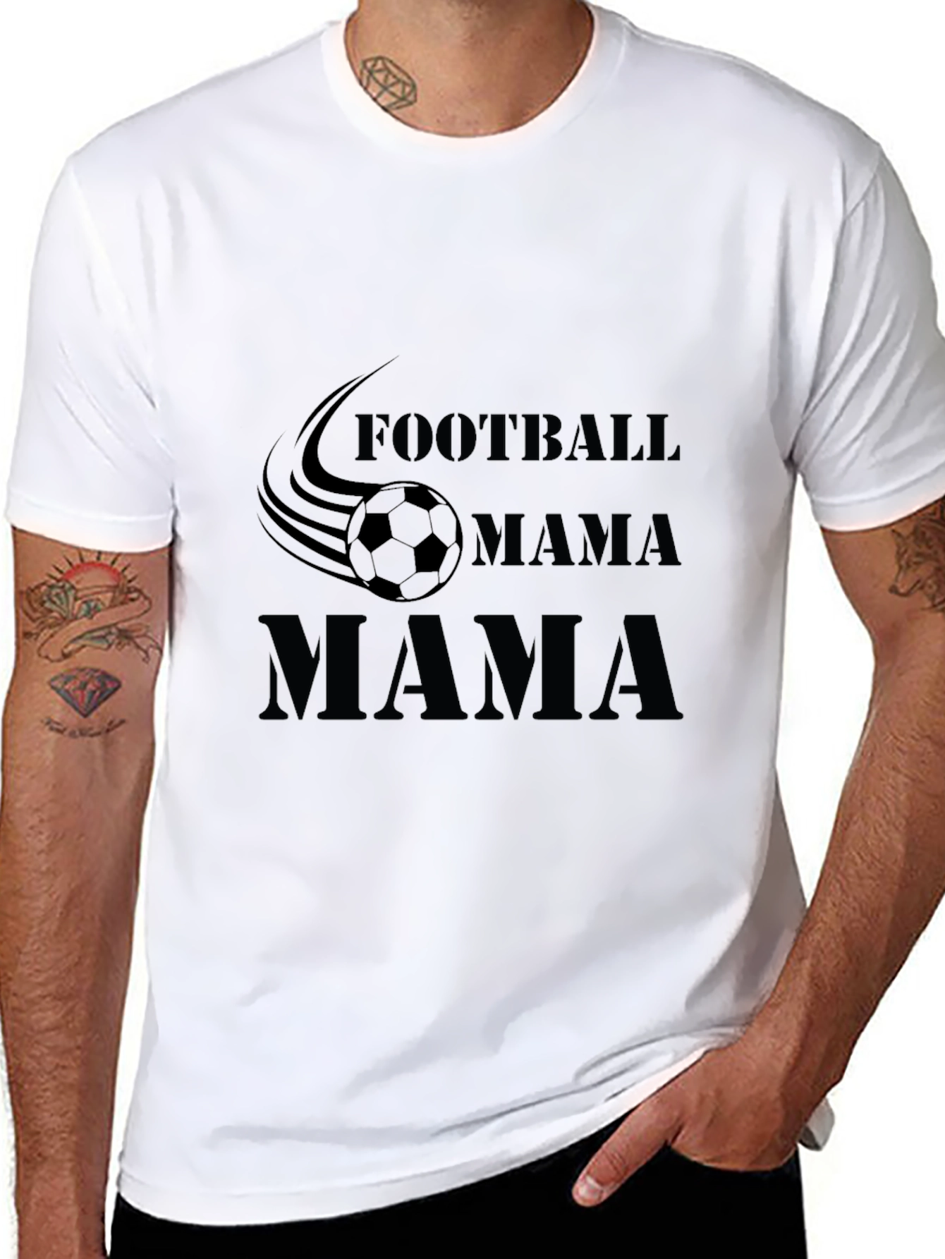 Football Mama Graphic T-Shirt - Black