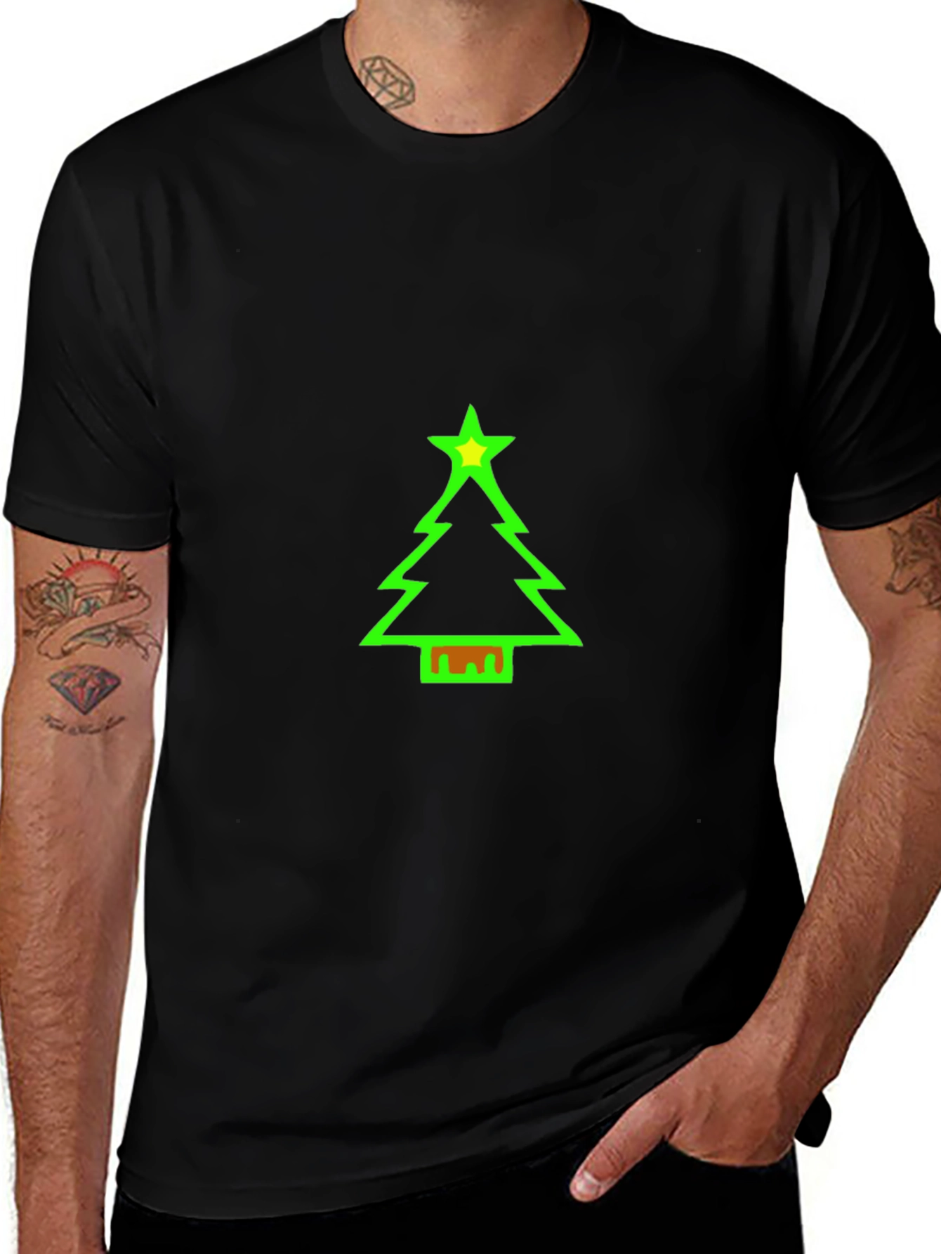 Festive Christmas Tree Graphic Tee - Holiday Cheer