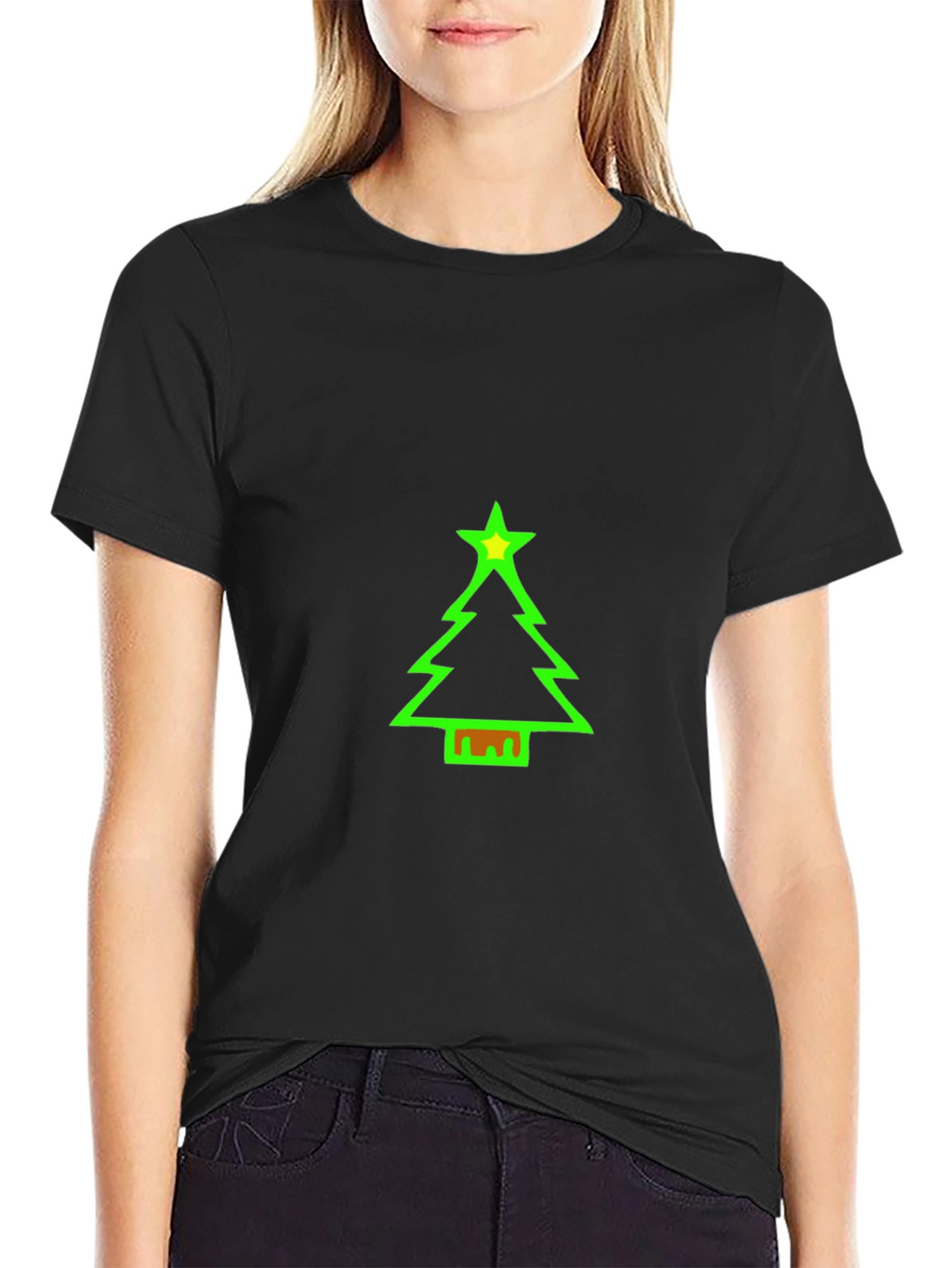Festive Christmas Tree Graphic Tee - Holiday Cheer