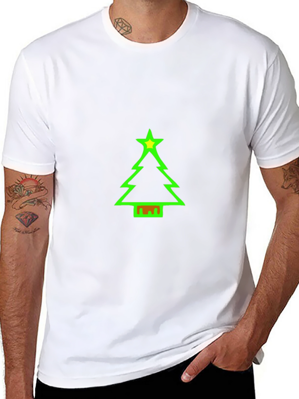 Festive Christmas Tree Graphic Tee - Holiday Cheer