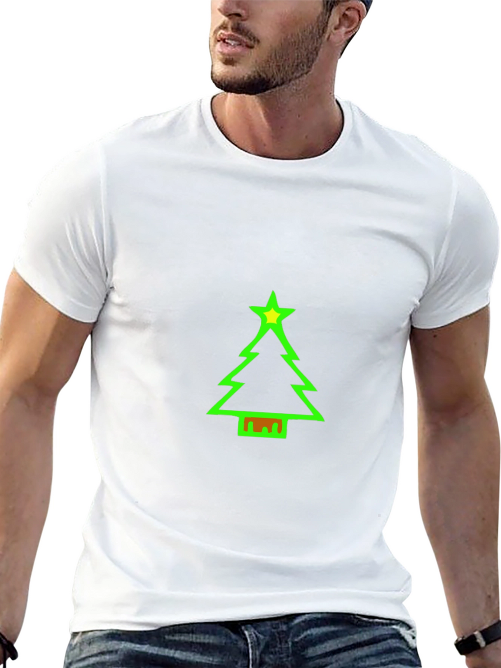 Festive Christmas Tree Graphic Tee - Holiday Cheer