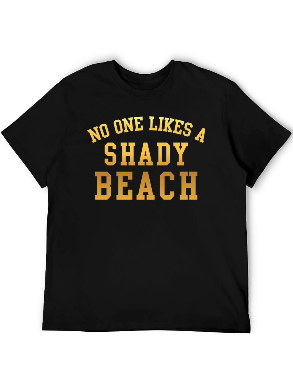 Shady Beach Graphic Tee - Black Cotton T-Shirt