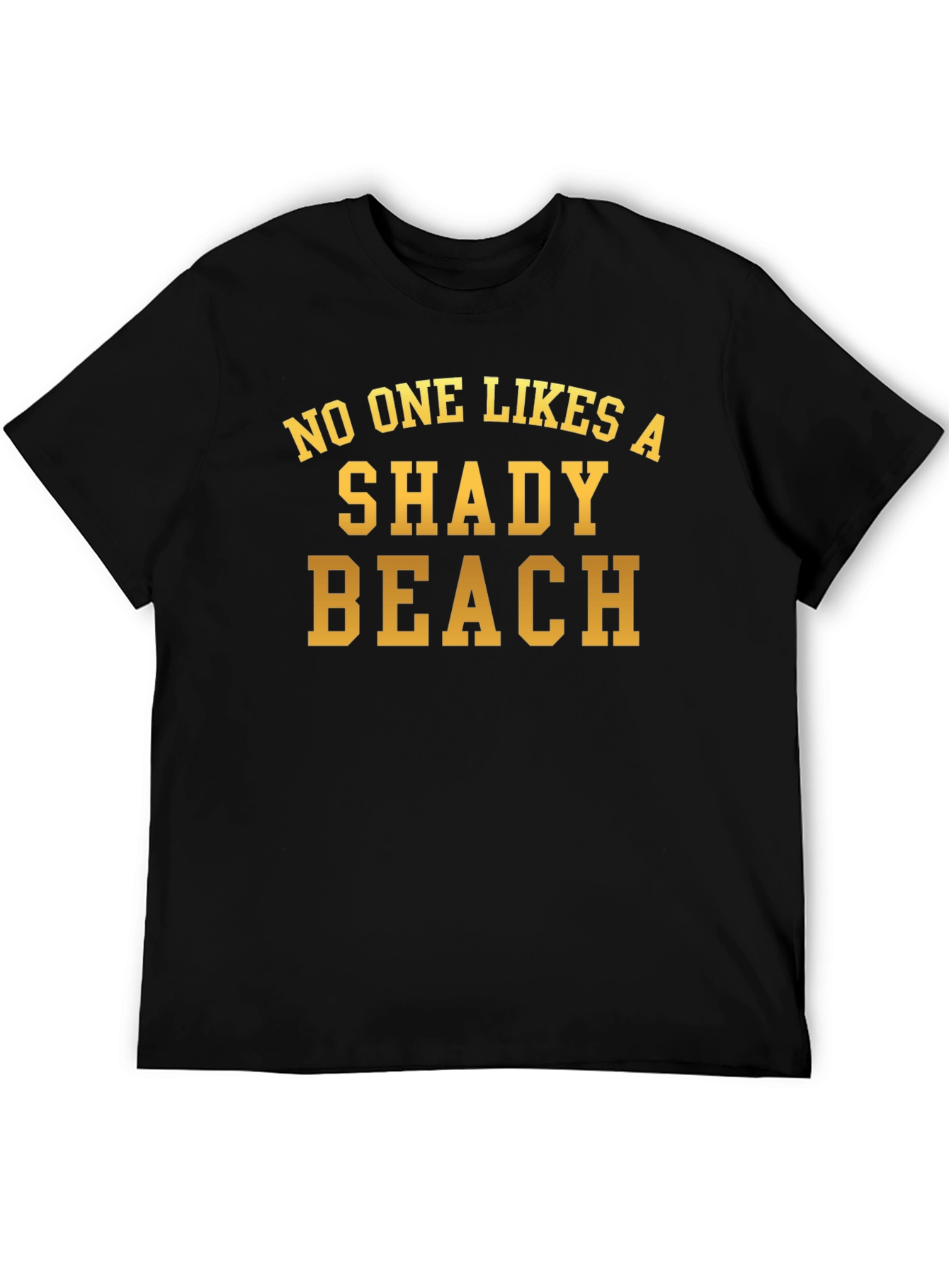 Shady Beach Graphic Tee - Black Cotton T-Shirt