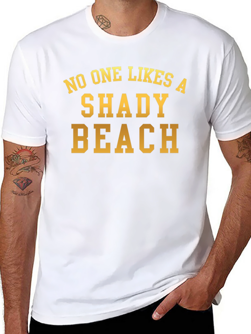 Shady Beach Graphic Tee - Black Cotton T-Shirt