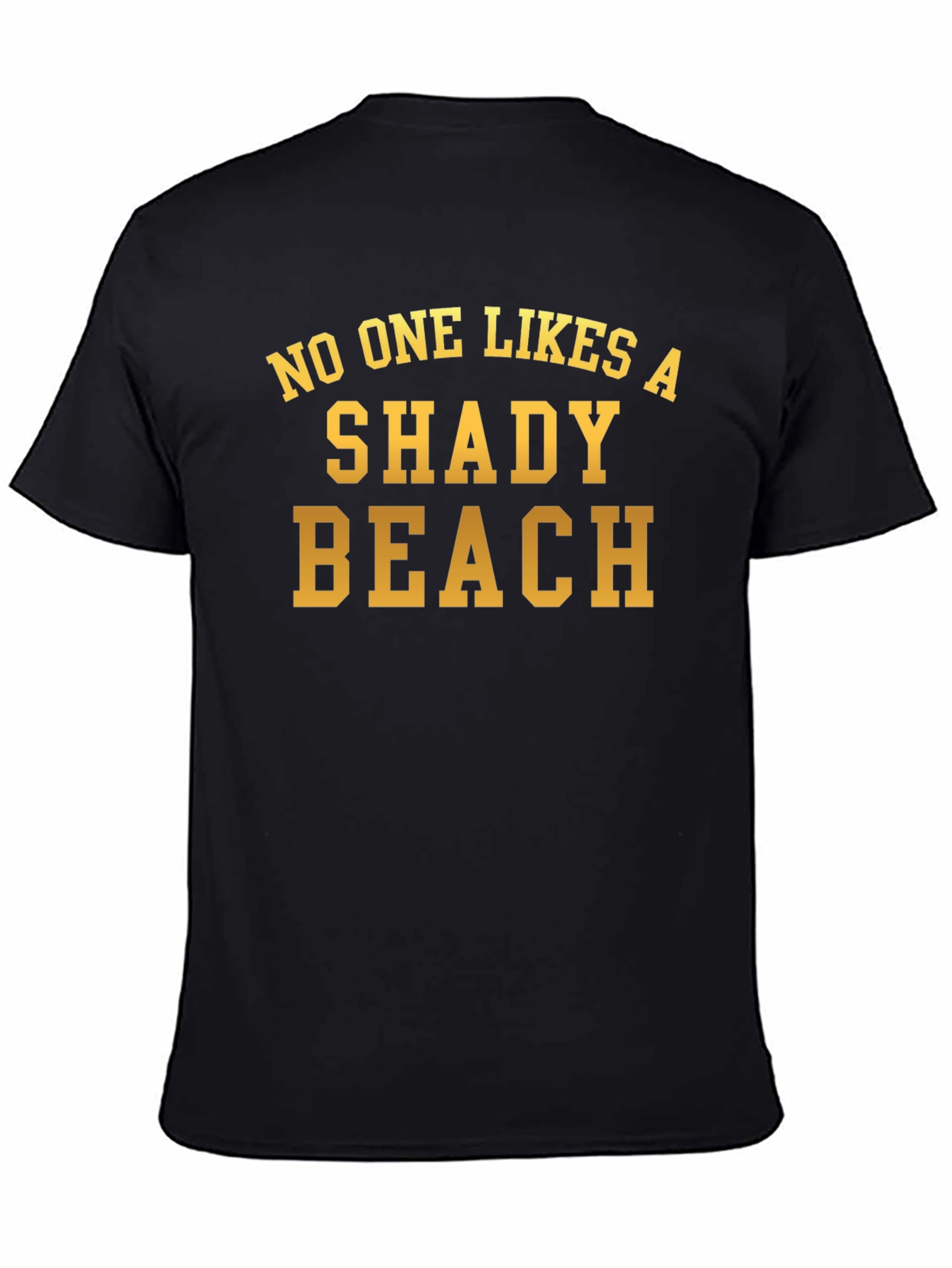 Shady Beach Graphic Tee - Black Cotton T-Shirt