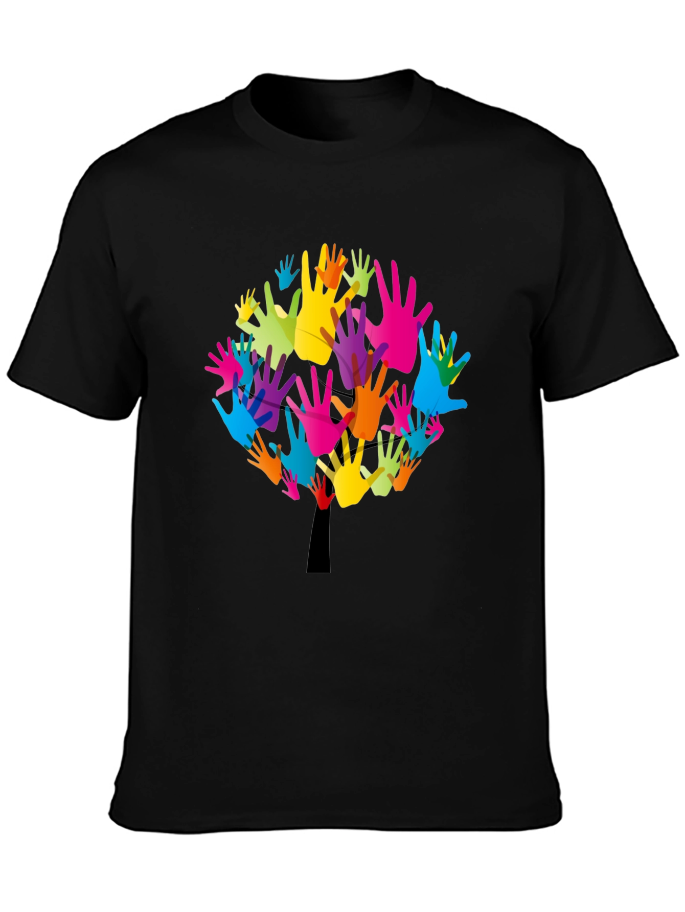 Colorful Hands Tree Graphic T-Shirt - Unity & Diversity