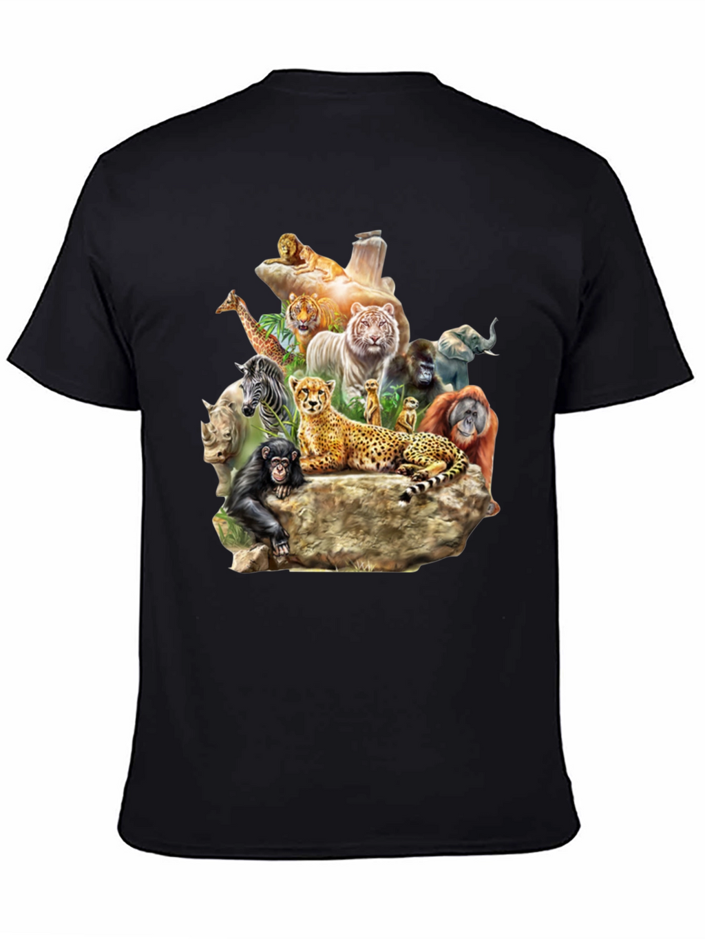 Wildlife Animals Graphic T-Shirt - Black