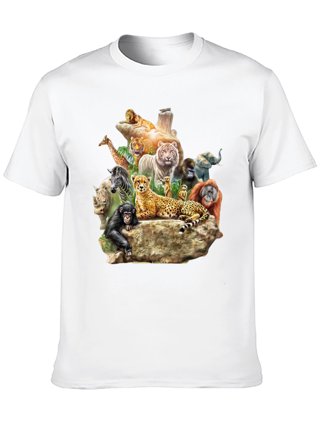 Wildlife Animals Graphic T-Shirt - Black