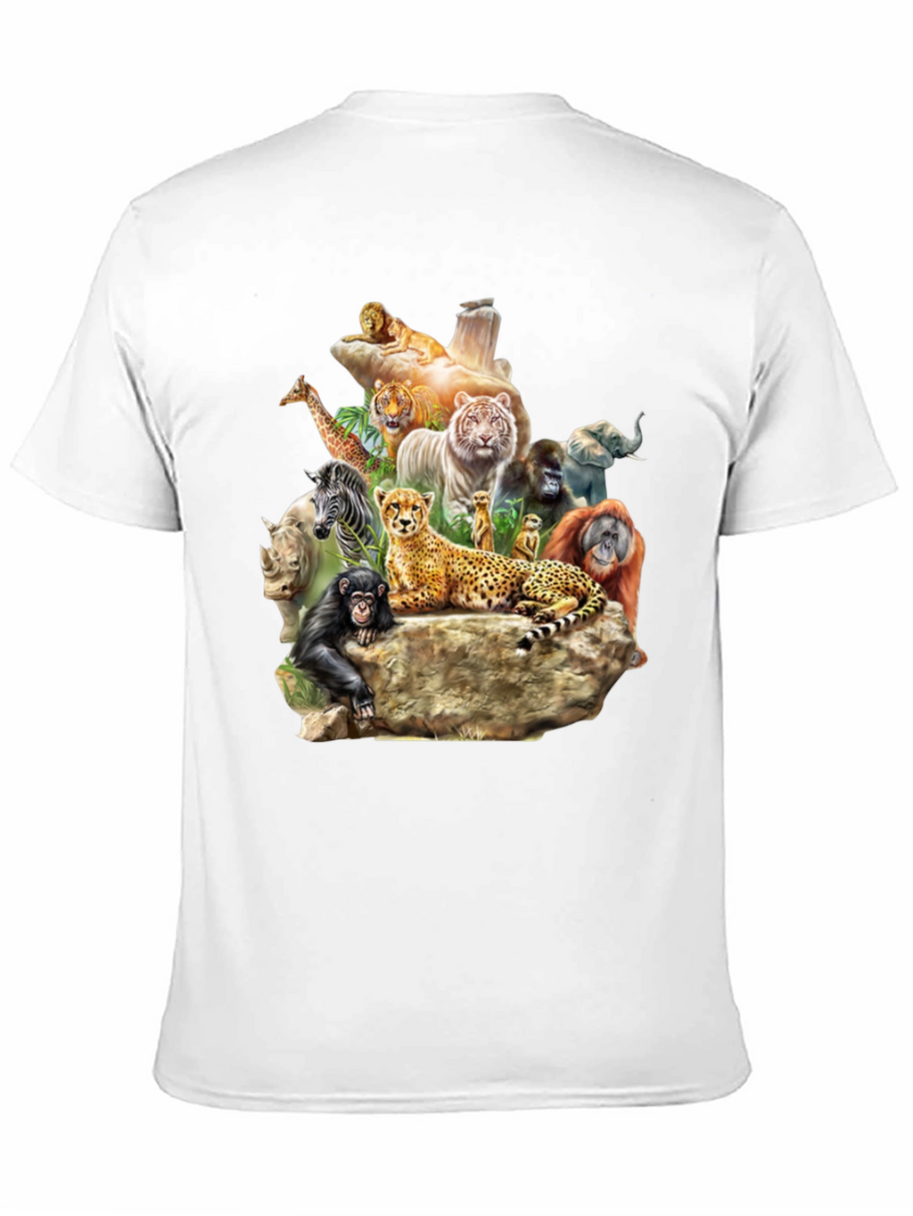 Wildlife Animals Graphic T-Shirt - Black
